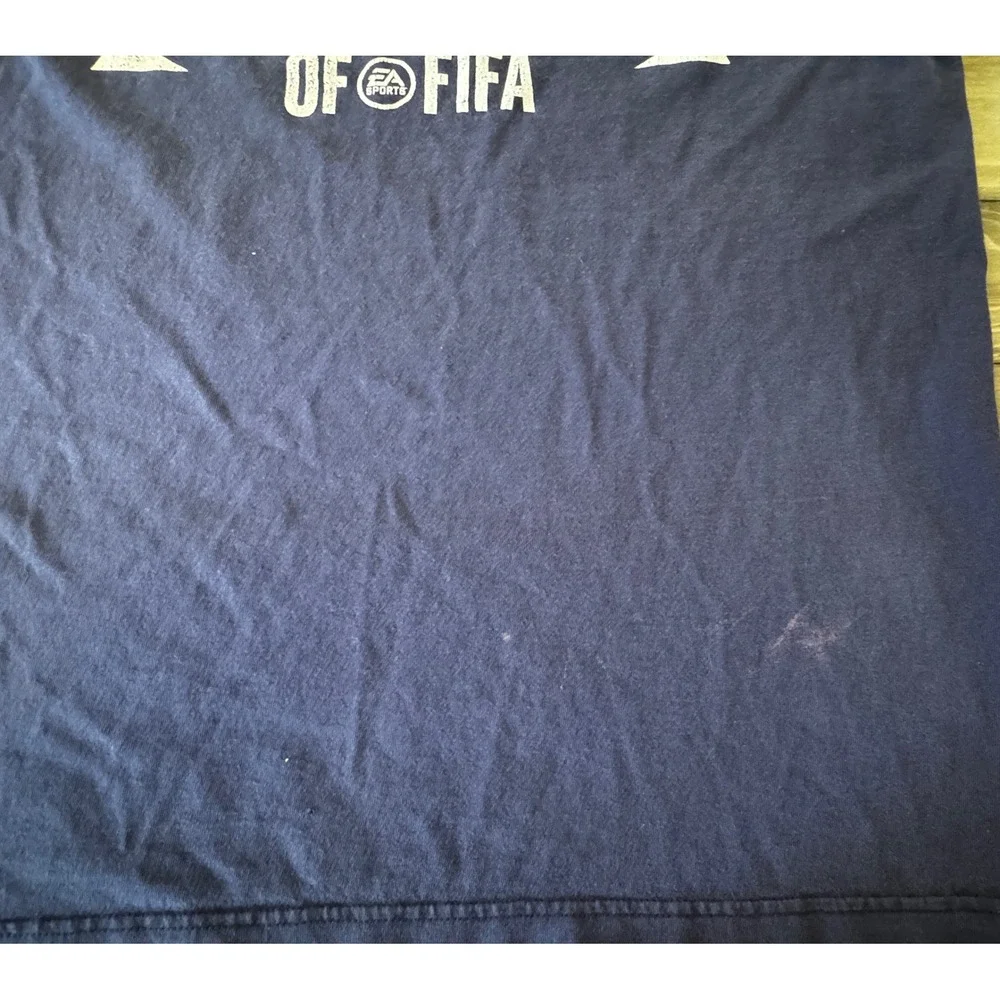 Vintage 2012 EA Sports Adidas United States Of FIFA Promo Shirt Navy Blue Lay